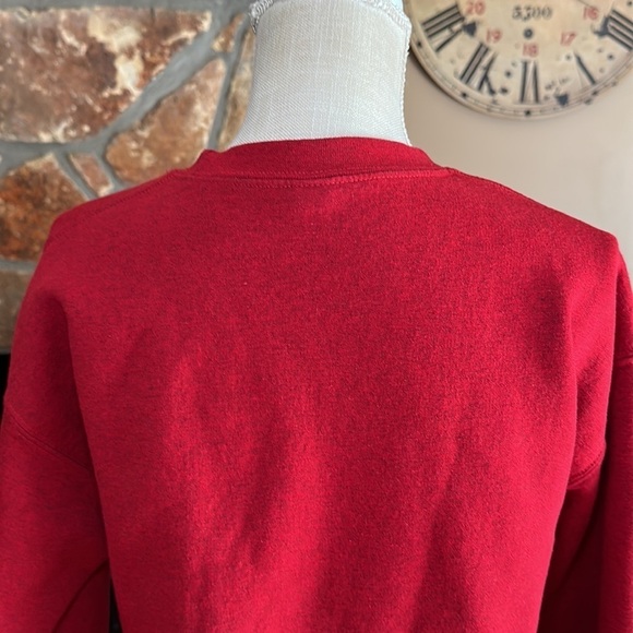 Handmade Women’s Snowman Cardinal Crewneck Sweatshirt Size Medium Red - Picture 7 of 10